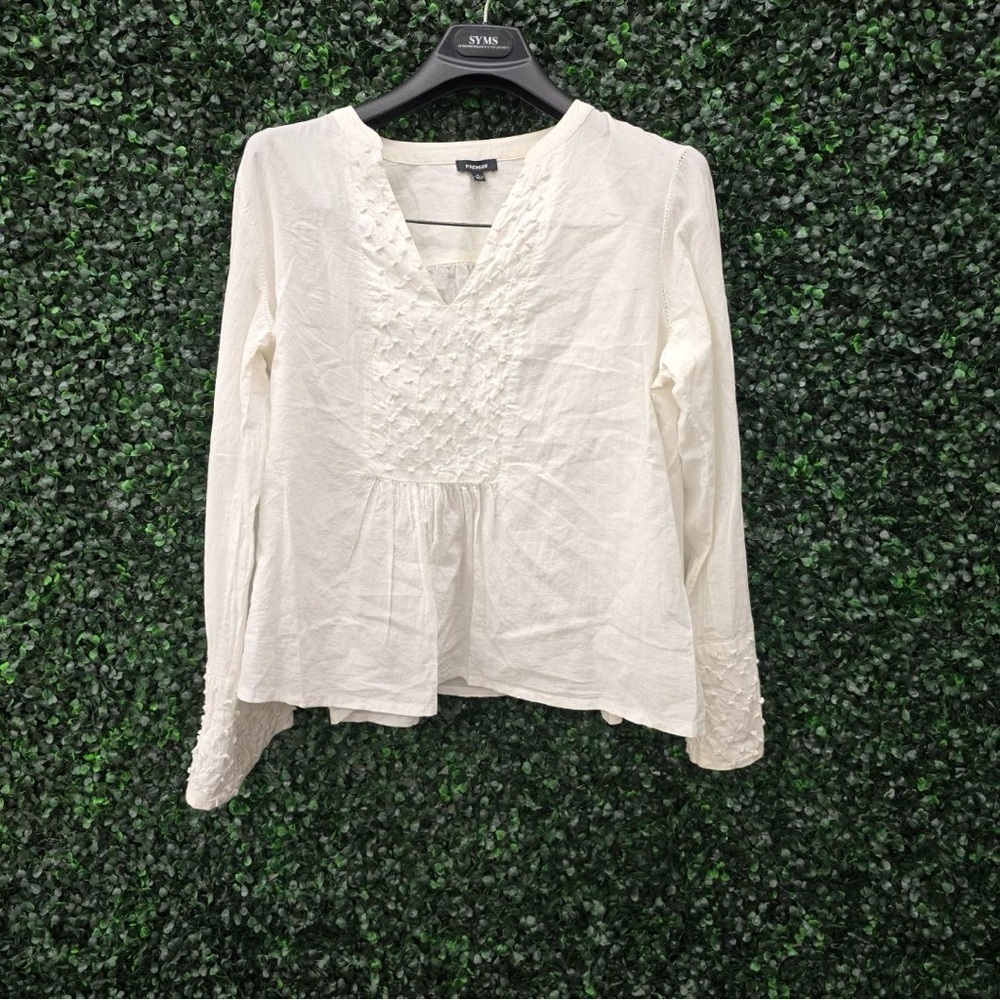 Premise White Textured Blouse - Size L!